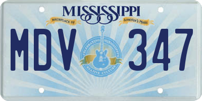 MS license plate MDV347