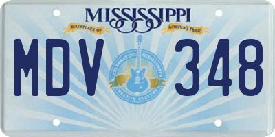 MS license plate MDV348