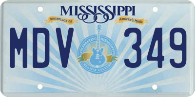 MS license plate MDV349