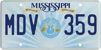 MS license plate MDV359
