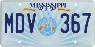 MS license plate MDV367