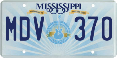 MS license plate MDV370