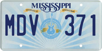 MS license plate MDV371