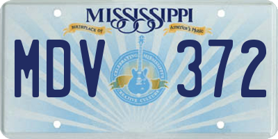 MS license plate MDV372