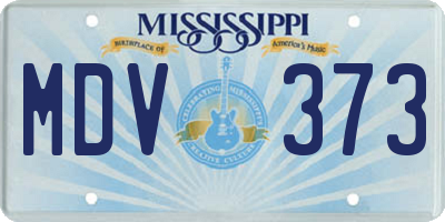 MS license plate MDV373