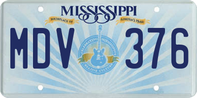 MS license plate MDV376