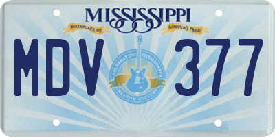 MS license plate MDV377