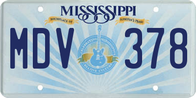 MS license plate MDV378