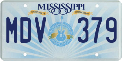 MS license plate MDV379