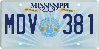MS license plate MDV381