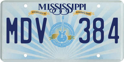 MS license plate MDV384