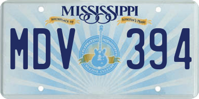 MS license plate MDV394
