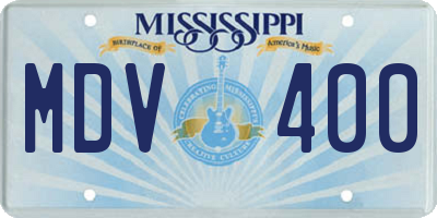 MS license plate MDV400