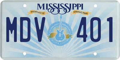 MS license plate MDV401
