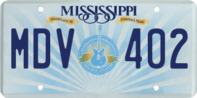 MS license plate MDV402