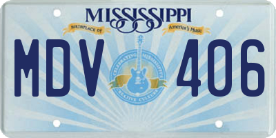 MS license plate MDV406