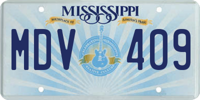 MS license plate MDV409