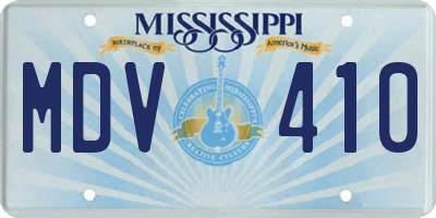 MS license plate MDV410