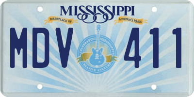 MS license plate MDV411