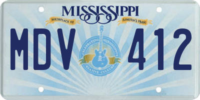 MS license plate MDV412