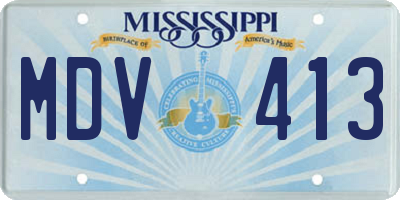 MS license plate MDV413