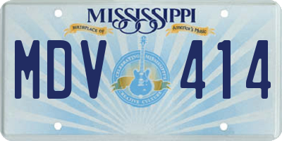 MS license plate MDV414