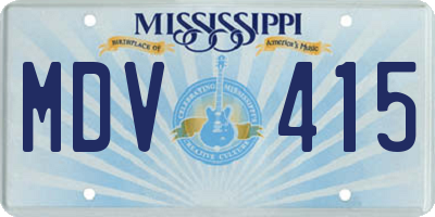 MS license plate MDV415