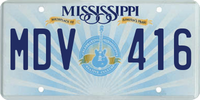 MS license plate MDV416