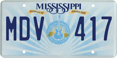 MS license plate MDV417