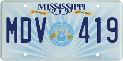 MS license plate MDV419