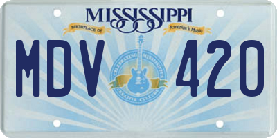 MS license plate MDV420
