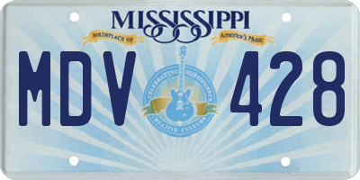MS license plate MDV428