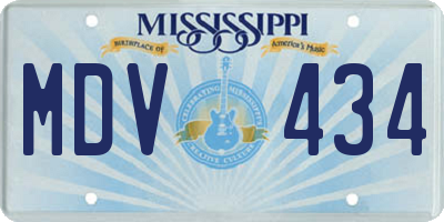 MS license plate MDV434
