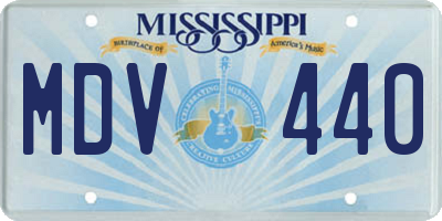 MS license plate MDV440