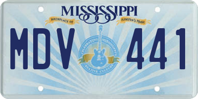 MS license plate MDV441