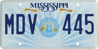 MS license plate MDV445