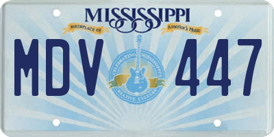 MS license plate MDV447