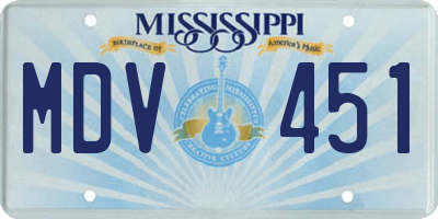 MS license plate MDV451