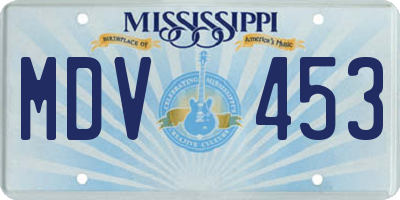 MS license plate MDV453