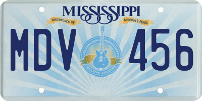 MS license plate MDV456