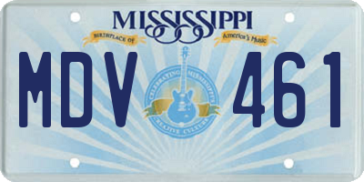 MS license plate MDV461
