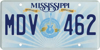 MS license plate MDV462
