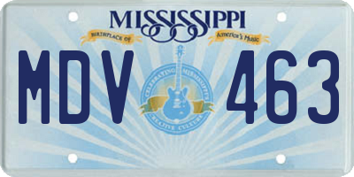 MS license plate MDV463