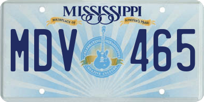 MS license plate MDV465