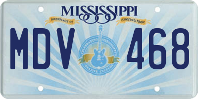 MS license plate MDV468