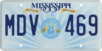 MS license plate MDV469