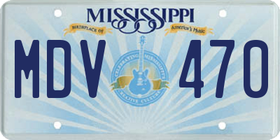MS license plate MDV470