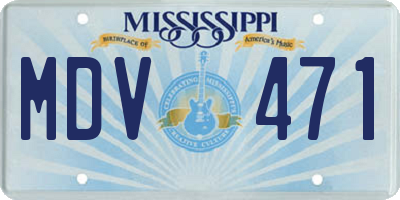 MS license plate MDV471