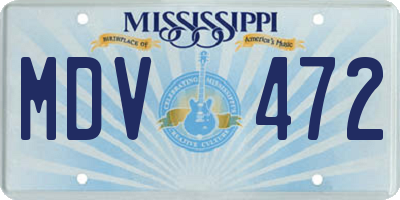 MS license plate MDV472