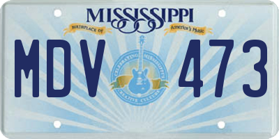 MS license plate MDV473